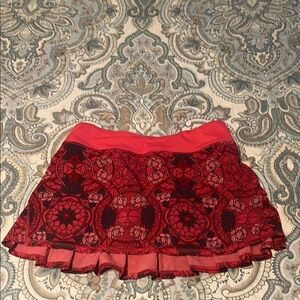 Lululemon Athletica Red Skater Mini Skirt